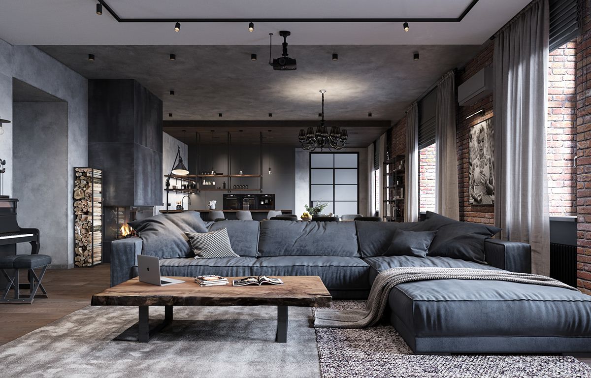 "Loft Style Living Room: Timeless Elegance in Design"